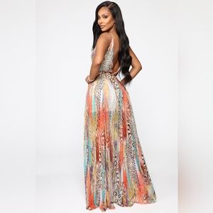 Fashion nova multi color maxi dress